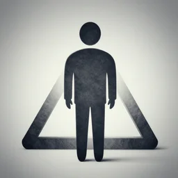 a man shaped like a triangle, professional photograph