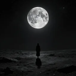 To every living being, and every living soul. Now cometh the age of the stars. A thousand year voyage under the wisdom of the Moon. Here begins the chill night that encompasses all, reaching the great beyond. Into fear, doubt, and loneliness... As the path stretches into darkness. Mysterious shadow, detailed, digital, trending on artstation, fantasy, monochromatic colour palette, dark colours, in the style of Alena Aenami, 4k, dark aesthetic