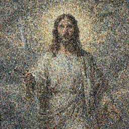 jesus standing between heaven and hell, highly detailed, with a knife, highly detailed face,