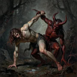 dragged down to hell, composition