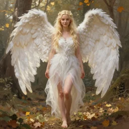 half cara delevingne half Anya Taylor-Joy a pure gorgeous seductive angel, full body portrait, slight smile, diffuse natural sun lights, autumn lights, highly detailed, digital painting, artstation, concept art, sharp focus, illustration, art by wlop and greg rutkowski and alphonse mucha and artgerm