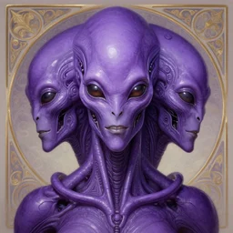 symmetry!! portrait of purple alien in the style of horizon zero dawn, machine face, intricate, elegant, highly detailed, digital painting, artstation, concept art, smooth, sharp focus, illustration, art by artgerm and greg rutkowski and alphonse mucha, 8 k