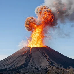 4 k hd, high resolution photograph of volcano eruption, full colour, shot with sigma f / 4. 2, 2 5 0 mm sharp lens, wide shot, high level texture render