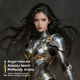 >  professional  portrait of female an cryogenic assassin in a dynamic pose ,  armor elements , long dark hair, beautiful bone structure, symmetrical facial features, intricate, elegant, digital painting, concept art, smooth, sharp focus, illustration,  by Ruan Jia and Mandy Jurgens , and mucha, and Artgerm and William-Adolphe Bouguerea