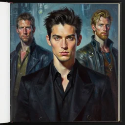 portrait of a handsome man dressed in clothes by junya watanabe head shoot fashion photobook, art by alex heywood and rembrandt, albert lynch, fantasy art, reimagined by industrial light and magic, oil on canvas, hd