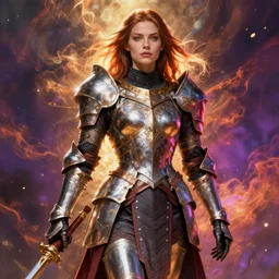 hyper realistic berserker paladin girl, full body, rule of thirds, conceptart, saturated colors, cinematic, vallejo, frazetta, royo, rowena morrill, juan gimenez