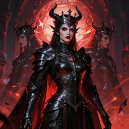 masterpiece hybrid demon lord portrait by elena kukanova, jeff easley, james jean and zdizslaw beksinski, 8 k, epic, majestic, intricate artwork, volumetric lighting, black armor crown, dramatic vivid and vibrant colors, gothic, in the style of midjourney, trending on artstation, behance