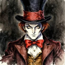 portrait, The Mad Hatter, watercolor, dramatic lighting, cinematic, establishing shot, extremly high detail, foto realistic, cinematic lighting, pen and ink, intricate line drawings, by Yoshitaka Amano, Ruan Jia, Kentaro Miura, Artgerm, post processed, concept art, artstation, matte painting, style by eddie mendoza, raphael lacoste, alex ross