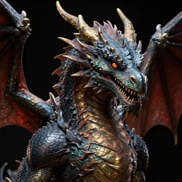 close-up portrait dragon, trending on artstation, craig mullins, Frank frazetta, peter mohrbacher, Boris Vallejo, cinematic, hyper realism, high detail, octane render, black background, 8k