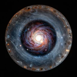 a marble with a universe inside it, photographed by the hubble space camera