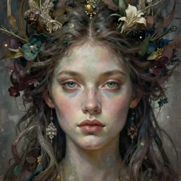 portrait of beautiful gaia, unusual beauty, esoteric, muted colors, head in focus, fantasy art, nature aesthetics, intricate, elegant, highly detailed hyperrealistic painting, artstation, concept art, painterly, sharp focus, illustration, art by masha kurbatova