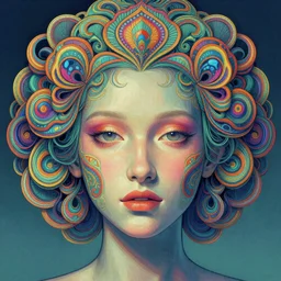 A beautiful psychedelic portrait, surreal, LSD, face, detailed, intricate, elegant, lithe, highly detailed, digital painting, artstation, concept art, smooth, sharp focus, illustration, art by Kilian Eng