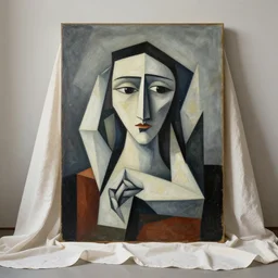 a 1 9 7 0 s photograph of a photo studio with a cloth draped over it, an ultrafine detailed painting by kay sage, behance, cubism, cubism, angular, vray tracing
