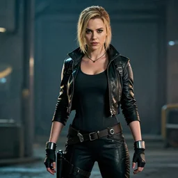 full shot photo of liv tyler as a cyberpunk thief warrior