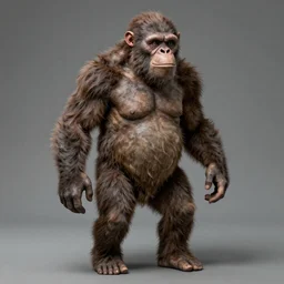 a historically anatomically accurate neandertal with her hairy skin covering her body