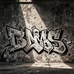 line vector art of an elaborated street graffiti
