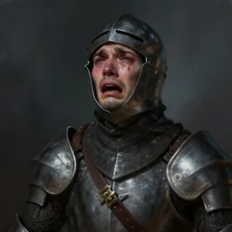 half - length portrait of a knight, cry of despair. dramatic. fantasy, digital painting, hd, detailed.