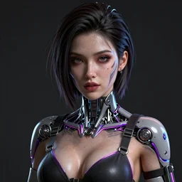 an intricately detailed ultra - realistic unreal engine 5 rendering of a portrait of manga cyberpunk neon - bordered cyborg pin - up model, concept art, intricate details, eerie, highly detailed, photorealistic, octane render, 8 k uhd art by kilian eng