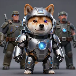 nuclear power armor, anthropomorphic shiba inu, shiba inu face helm, neon eyes, stuning 3 d render, masterpiece, by donato giancola and greg rutkowski and wayne barlow and zdzisław beksinski, realistic face