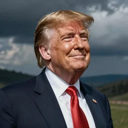 donald trump serene, smirk, by john waterhouse
