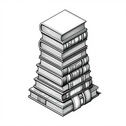 isometric tower of books, future funk, magic vaporwave, high detail, intricate, 8 k, ink outlines by moebius