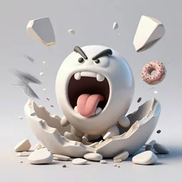 dissection of happy, angry screaming with tongue out ceramic exploding crash miniature toy resin Figure clay animal architecture  falling apart 8K, c4d, 3d primitives, in a Studio hollow, surrounded by flying parts, explosion drawing, by pixar, beeple, by jeff koons, blender donut tutorial, by noah bradley, by david lachapelle