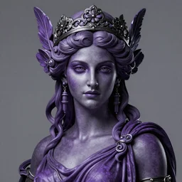 Aphrodite Goddess of Love, intricate, portrait, character photography, Incredible purple and black illustration, highly detailed, octane render, 8k, post-processing