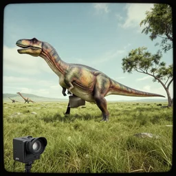 dinosaur landscape taken with time machine camera