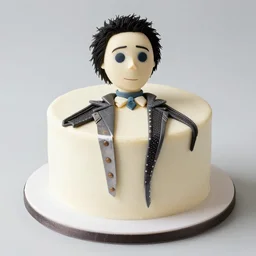 cake in the shape of Edward Scissorhands