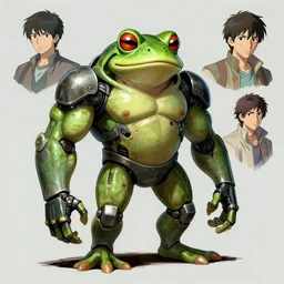 anthropomorphic frog bodybuilder cyborg, horror, game design fanart by concept artist gervasio canda, behance hd by jesper ejsing, by rhads, makoto shinkai and lois van baarle, ilya kuvshinov