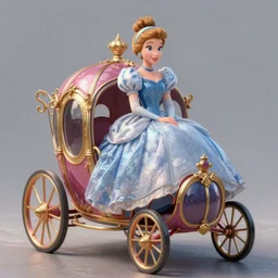 disney inspired cindrella and her magic chariot, hi definition, photo realistic painting, octane render, 8 k, art station, unreal engine, beautiful details,