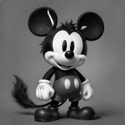 a realistic black and white werewolf mickey mouse, pretty, beautiful, DnD character art portrait, matte fantasy painting, DeviantArt Artstation, by Jason Felix by Steve Argyle by Tyler Jacobson by Peter Mohrbacher, cinematic lighting