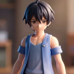 hyperdetailed photograph of anime figure, depth of field background, volumetric lighting