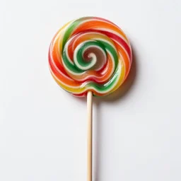 mid-century lollipop, commercial catalog photo, isolated on a pure white background, centered, entire object in frame, sharp focus, soft studio lighting
