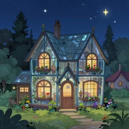 quaint glass house village in the stars, warner brothers Animation