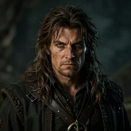 a highly detailed full - size portrait of a rugged hobbit necromancer, with piercing eyes, extremely moody lighting, hyperrealistic, octane render, rpg portrait, ambient light, dynamic lighting, art by artgerm and frank frazetta and alex horley and alphonse mucha