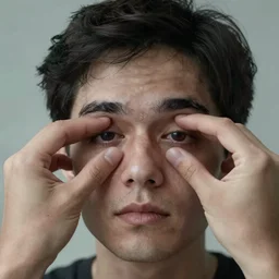 blind man trying to put another man's eyes into his empty sockets realistic hdr cinematic 8 k 3 5 mm