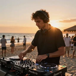 peter salanki real life djing a beach party with a beautiful sunset