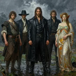 hyper realistic painting of rain in the style of wayne barlowe, gustav moreau, goward, gaston bussiere and roberto ferri, santiago caruso, and austin osman spare, bouguereau, alphonse mucha, saturno butto. occult art