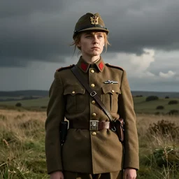 Katniss Everdeen as Captain Mainwaring from the British sitcom Dad's Army