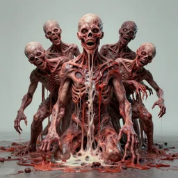 multiple person amalgam body horror melting