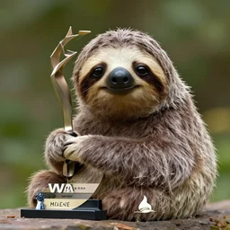 a feline sloth - cat - hybrid with a beak, animal photography, wildlife photo, award winning