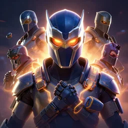 epic mask helmet robot ninja portrait stylized as fornite style game design fanart by concept artist gervasio canda by ben shafer, mark van haitsma, anton migulko, airborn studios, drew hill, joa £ o bragato and mark behm. radiating a glowing aura global illumination ray tracing hdr render in unreal engine 5
