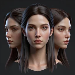 3 d face portrait of a goddess by daryl mandryk, alena aenami, octane render
