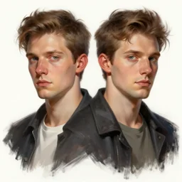 portraits of a man and his identical twin highly detailed, digital painting, artstation, illustration by artgerm