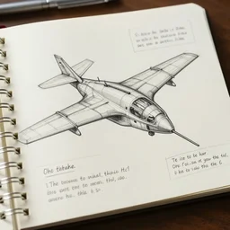 thopter blueprint sketch, on notebook with notes, high quality, trending on artstation, 4 k, highly detailed,