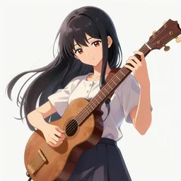 anime girl Playing the 🎸 instrument , digital Art, Greg rutkowski, Trending cinematographic artstation