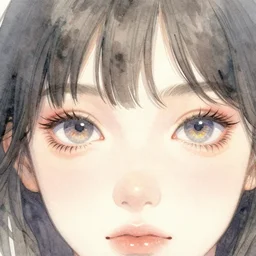 expressive eyes, watercolor, artwork by marion bolognesi