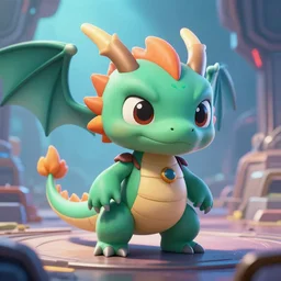 cute chibi dragon character portrait, by don bluth, sci - fi environment, highly detailed, dynamic shadows, 4 k, wallpaper - 1 0 2 4
