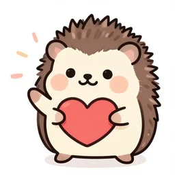 cute hedgehog heart love cute adorable emote twitch waving lineart